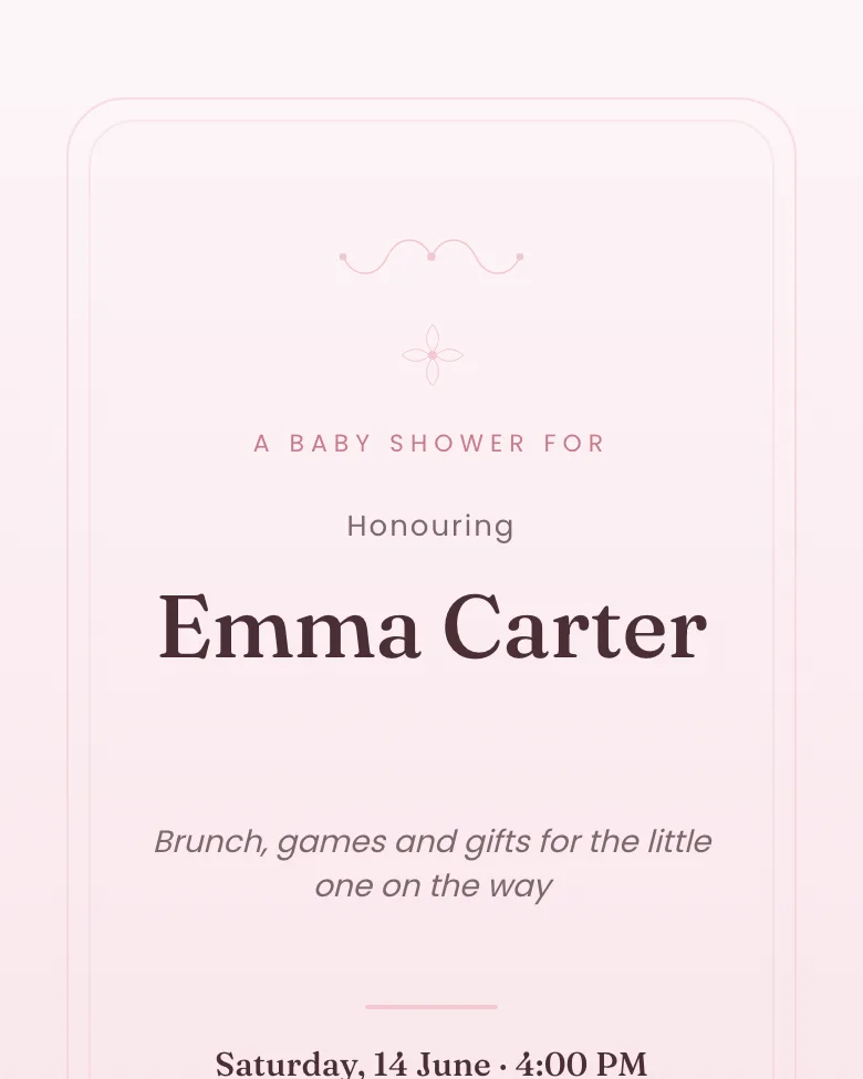 Blush Shower invitation design