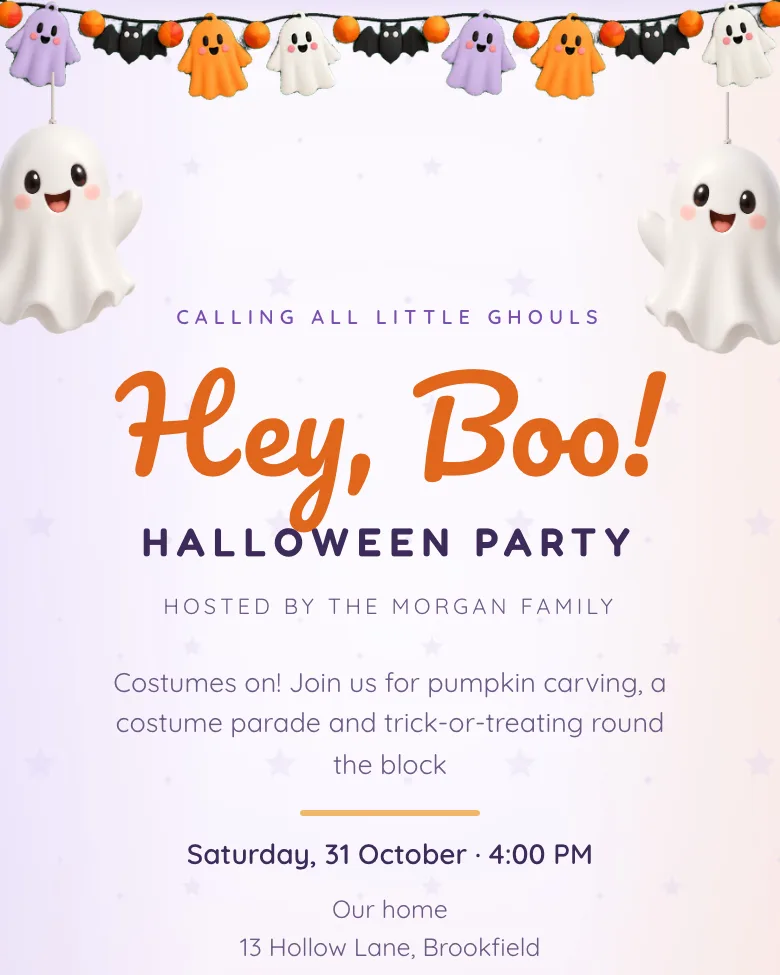 Boo Crew invitation design