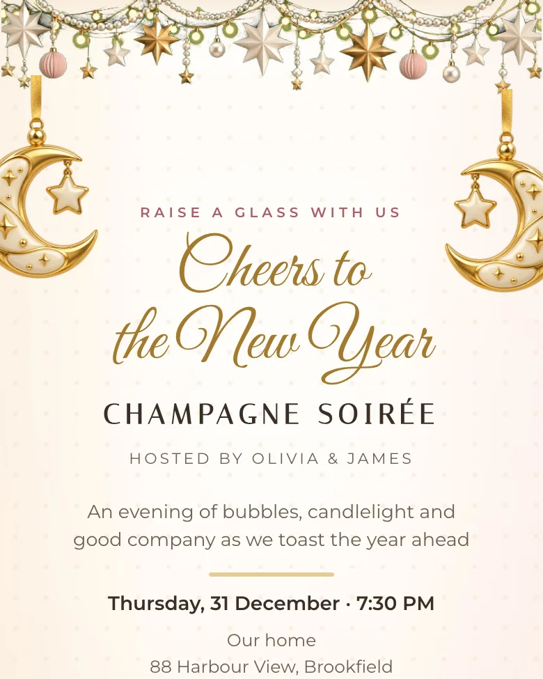 Champagne Toast invitation design