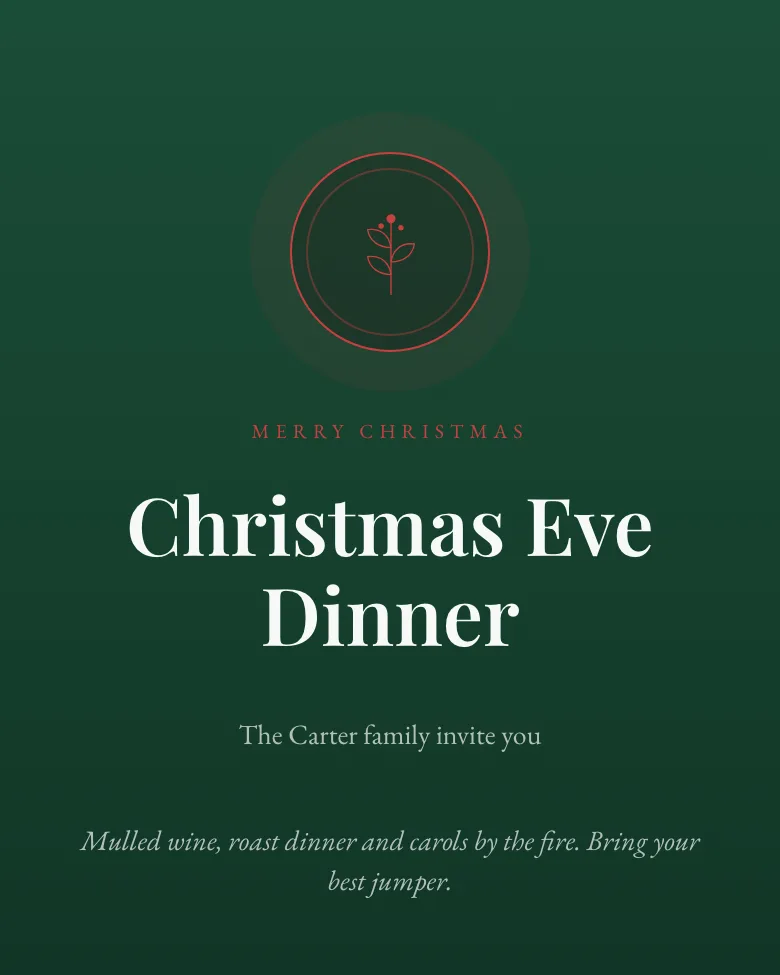 Christmas Eve invitation design