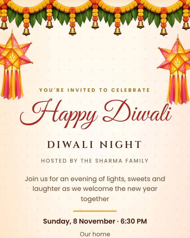 Deepavali Glow invitation design