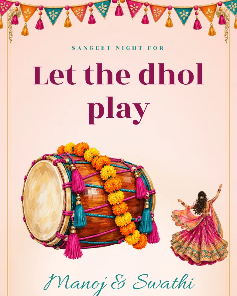Dholki invitation design