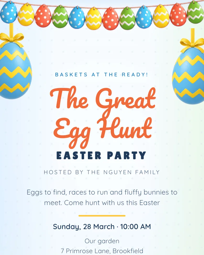 Egg Hunt invitation design