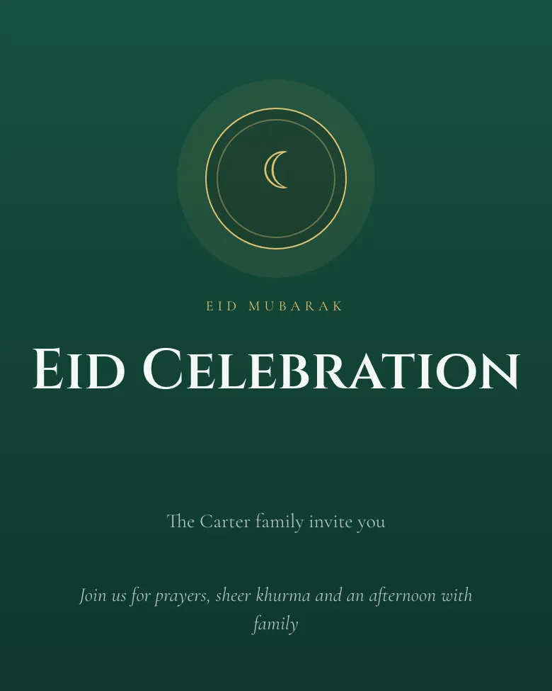 Eid Mubarak invitation design