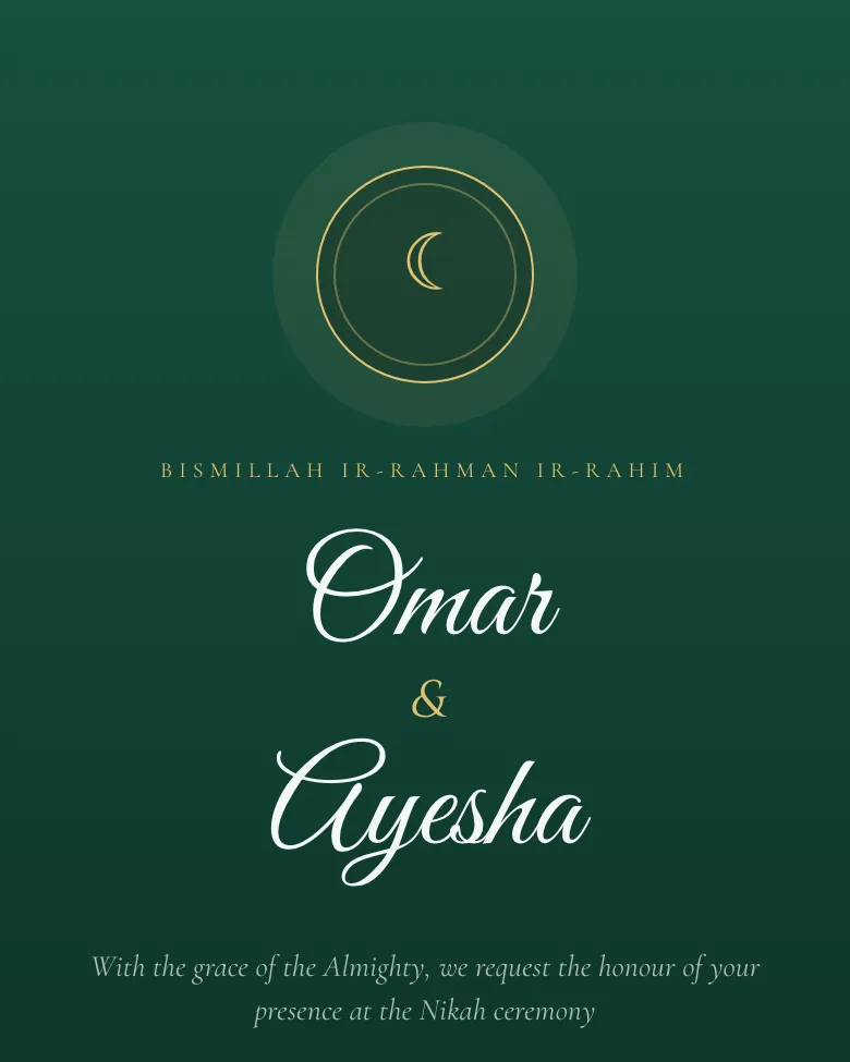 Emerald Nikah invitation design