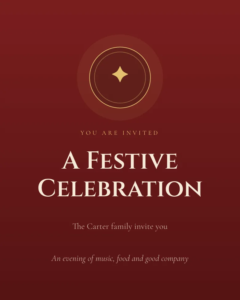 Festive Gold invitation design