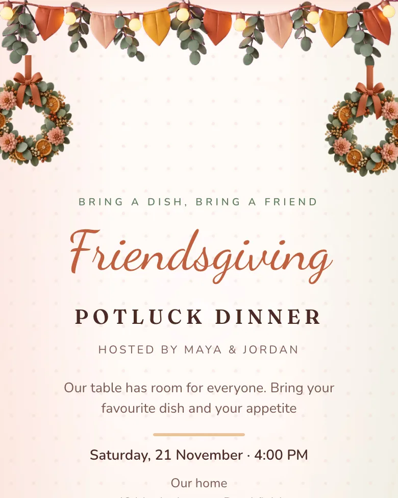 Friendsgiving invitation design