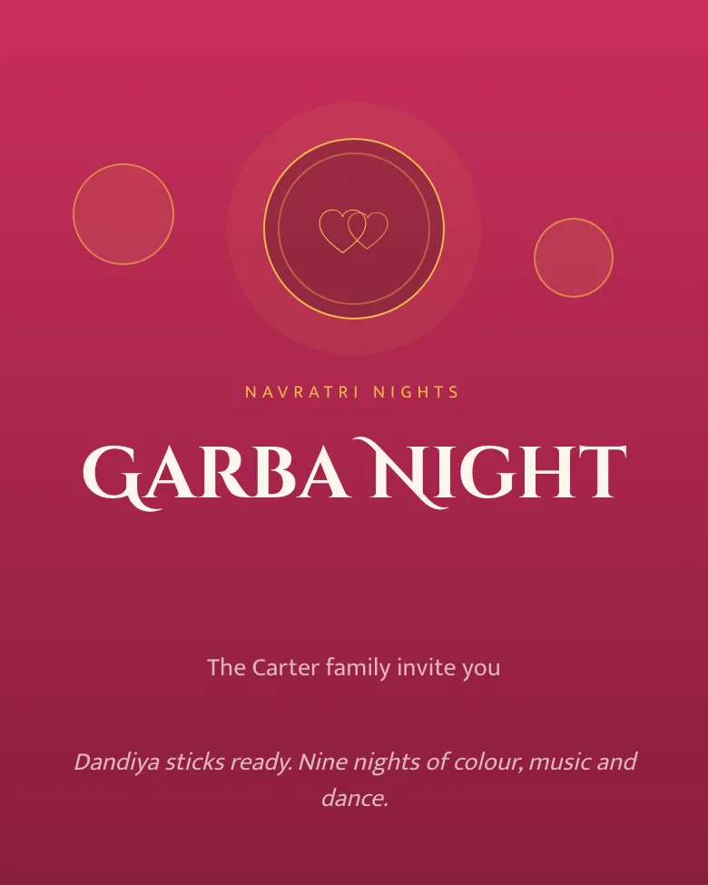 Garba Night invitation design
