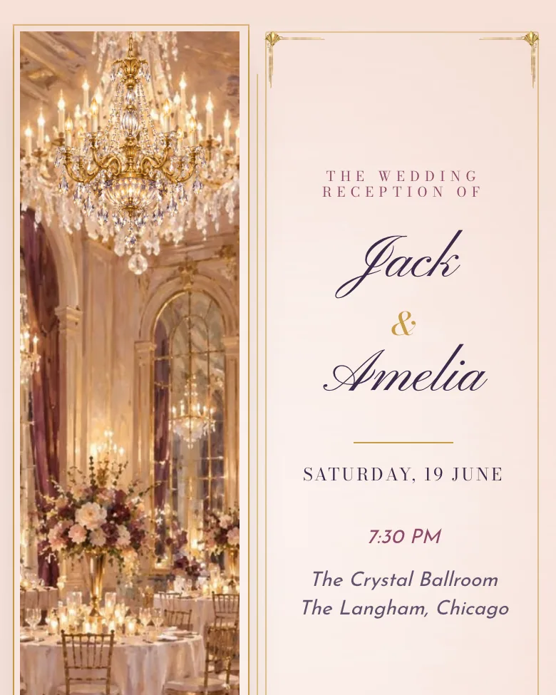 Gilded Hall invitation design