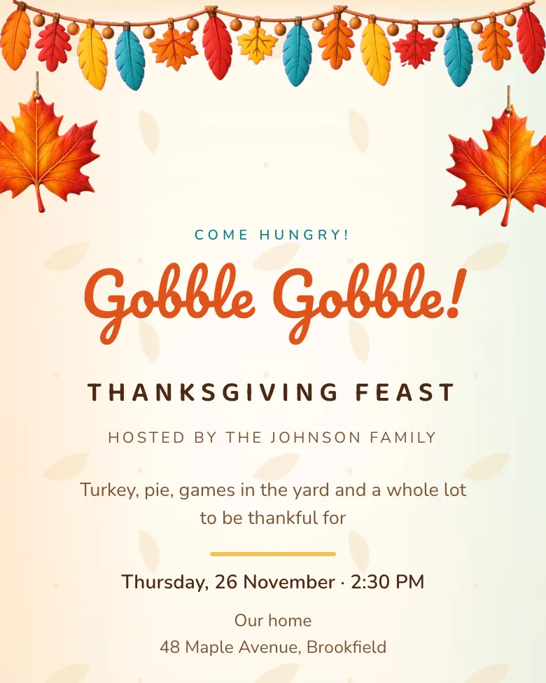 Gobble Gobble invitation design