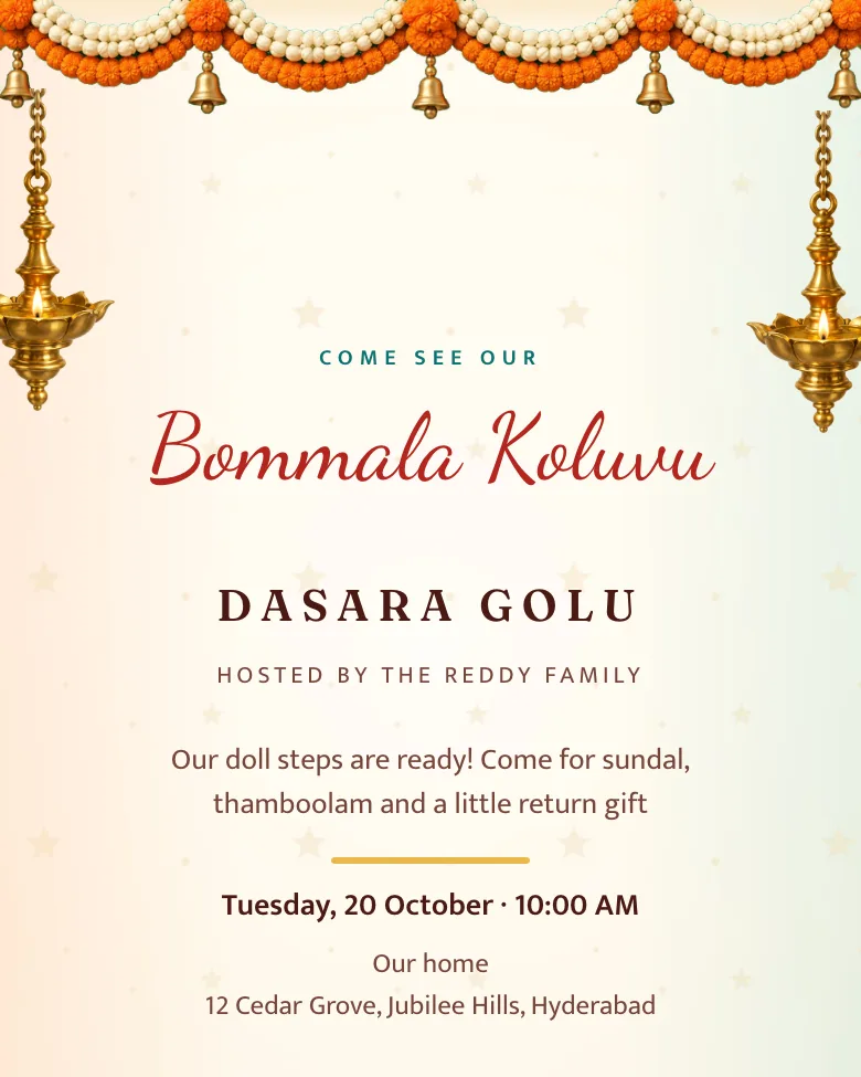 Golu Steps invitation design