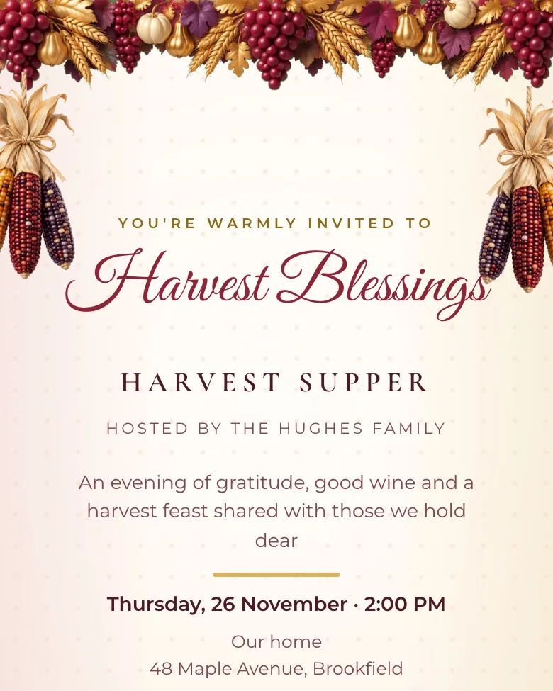 Harvest Horn invitation design