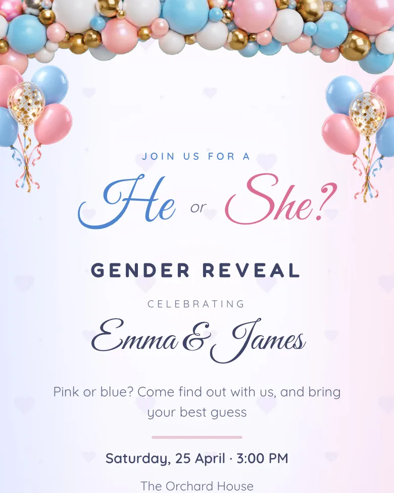 He or She? invitation design