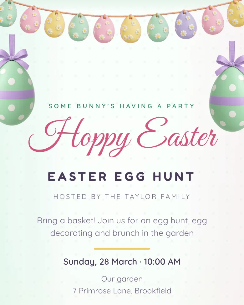 Hoppy Easter invitation design
