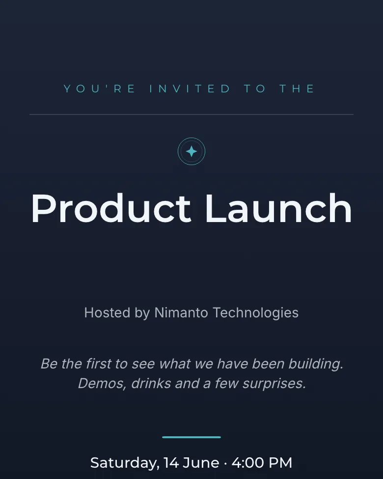 Launch Night invitation design
