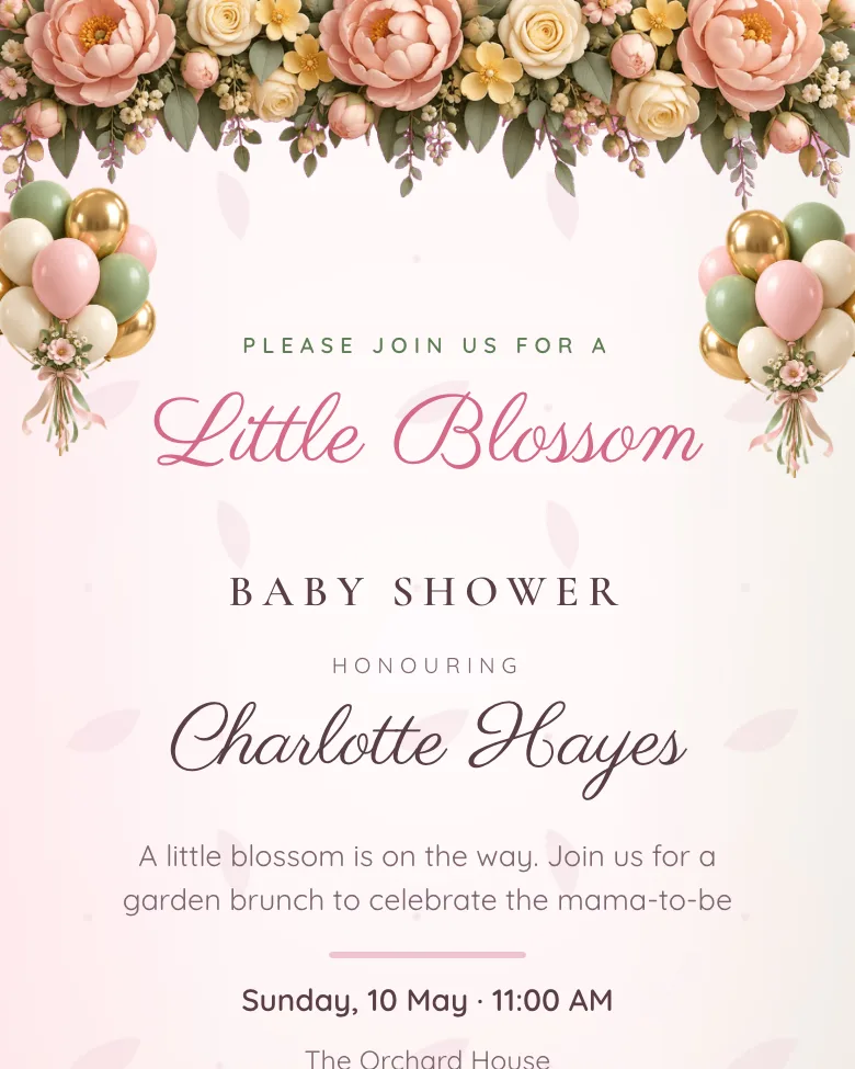 Little Blossom invitation design
