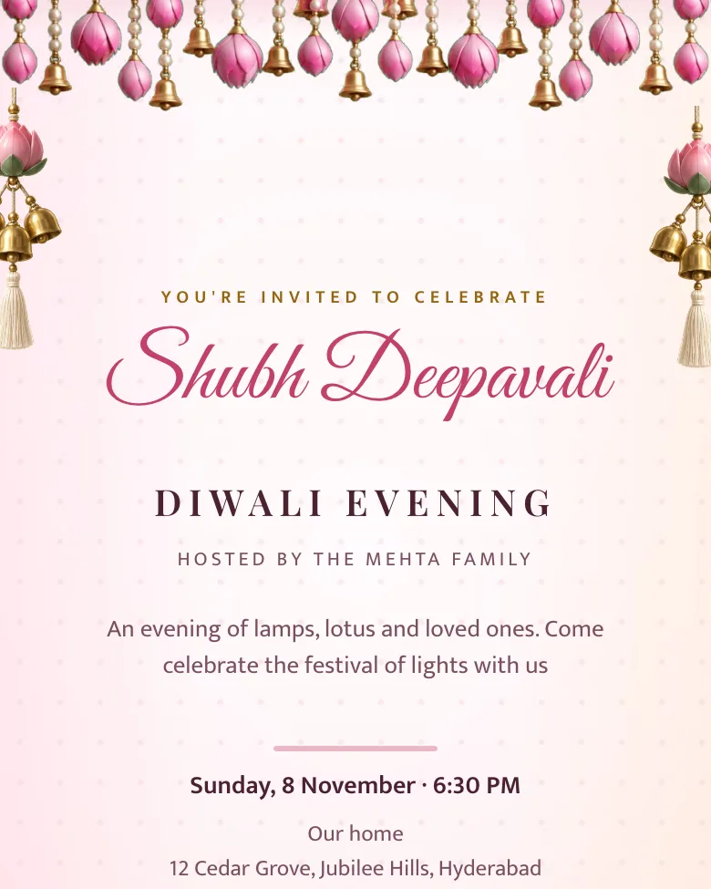 Lotus & Lights invitation design