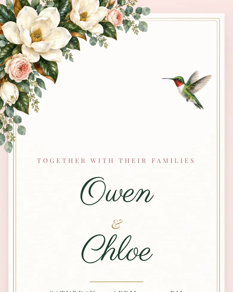 Magnolia House invitation design