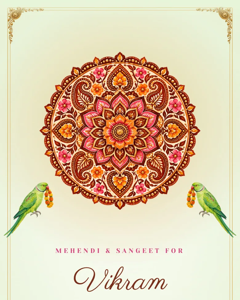 Mehendi Mandala invitation design