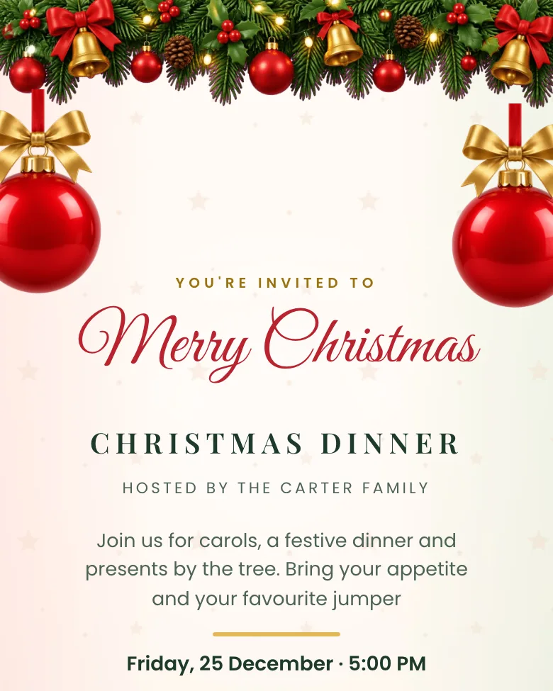 Merry & Bright invitation design