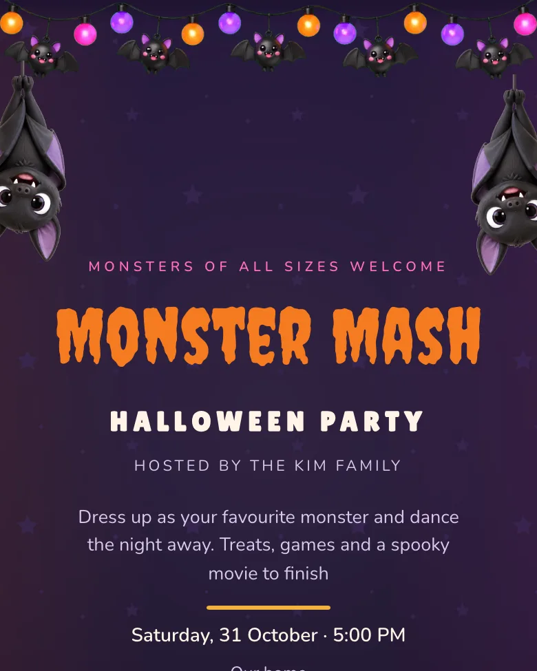 Monster Mash invitation design
