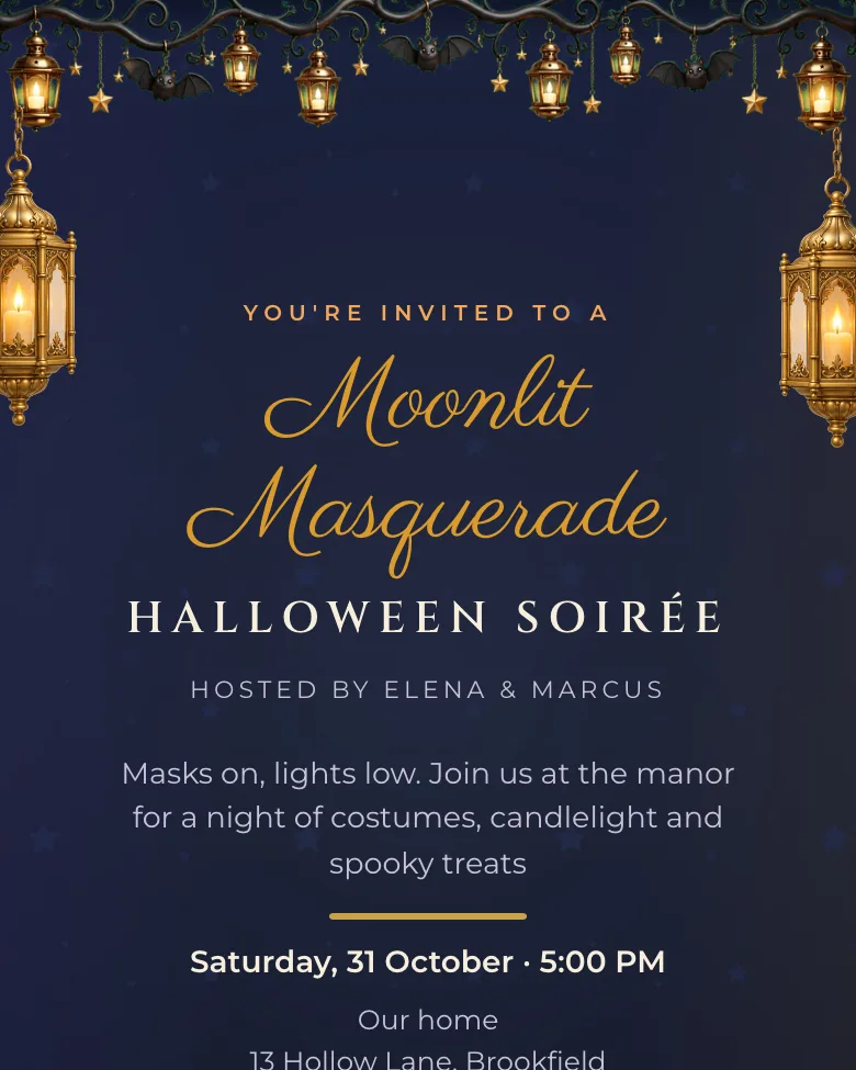 Moonlit Manor invitation design