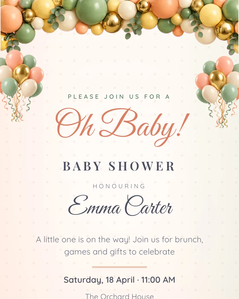 Oh Baby! invitation design