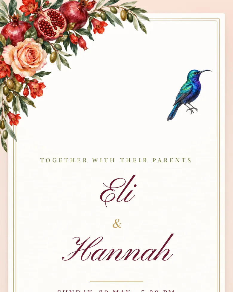 Pomegranate invitation design