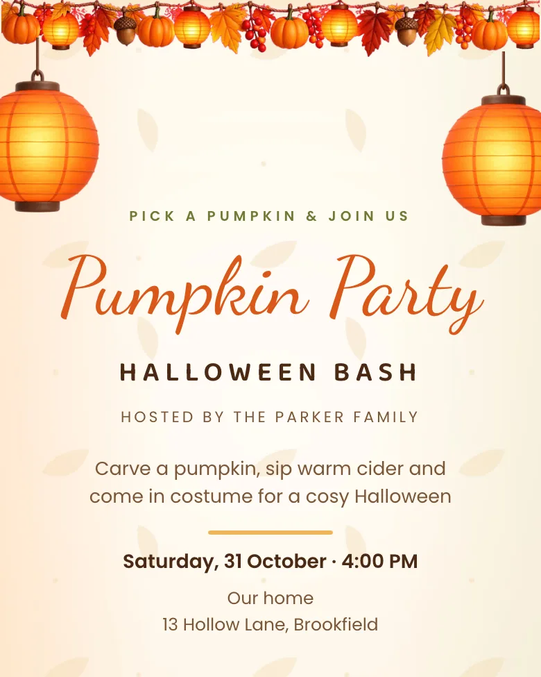 Pumpkin Patch invitation design