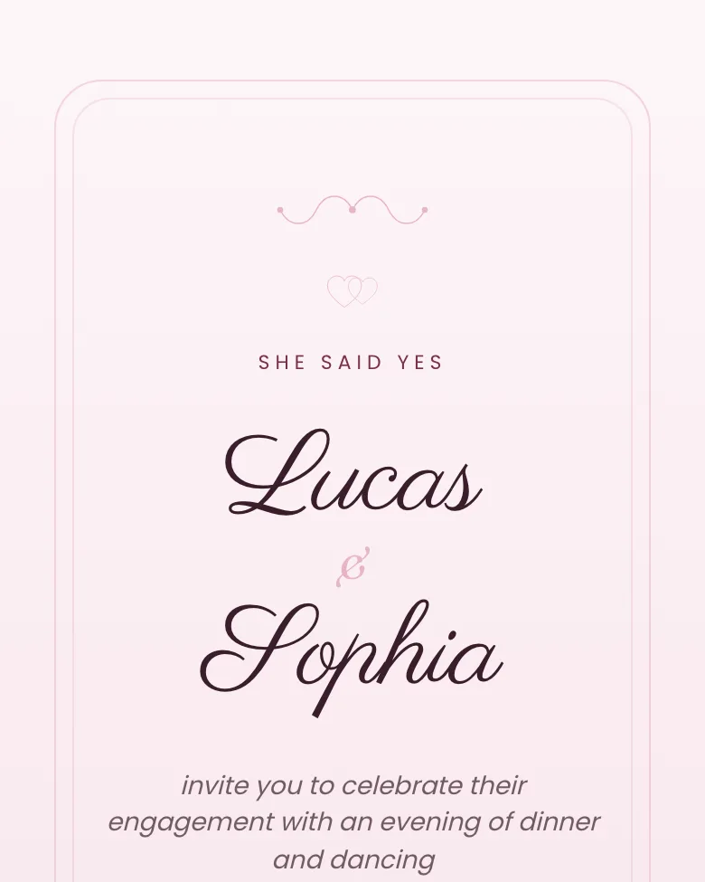 Rose Engagement invitation design