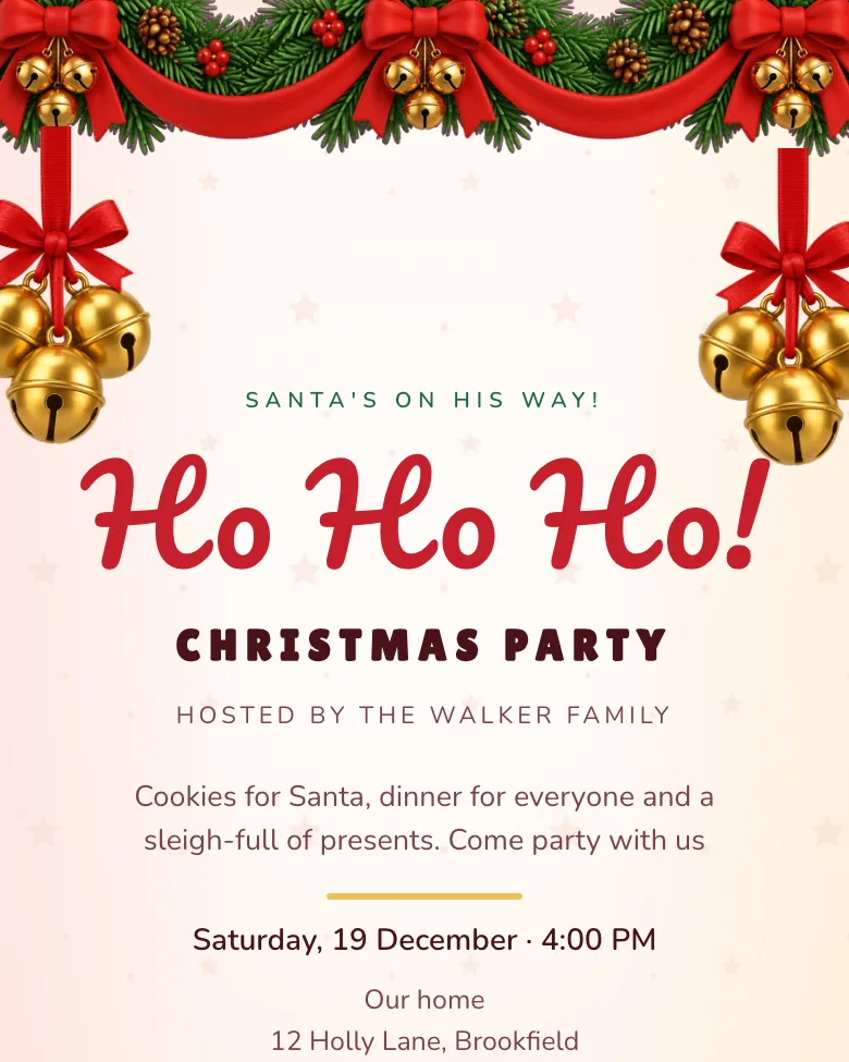 Santa's Sleigh invitation design