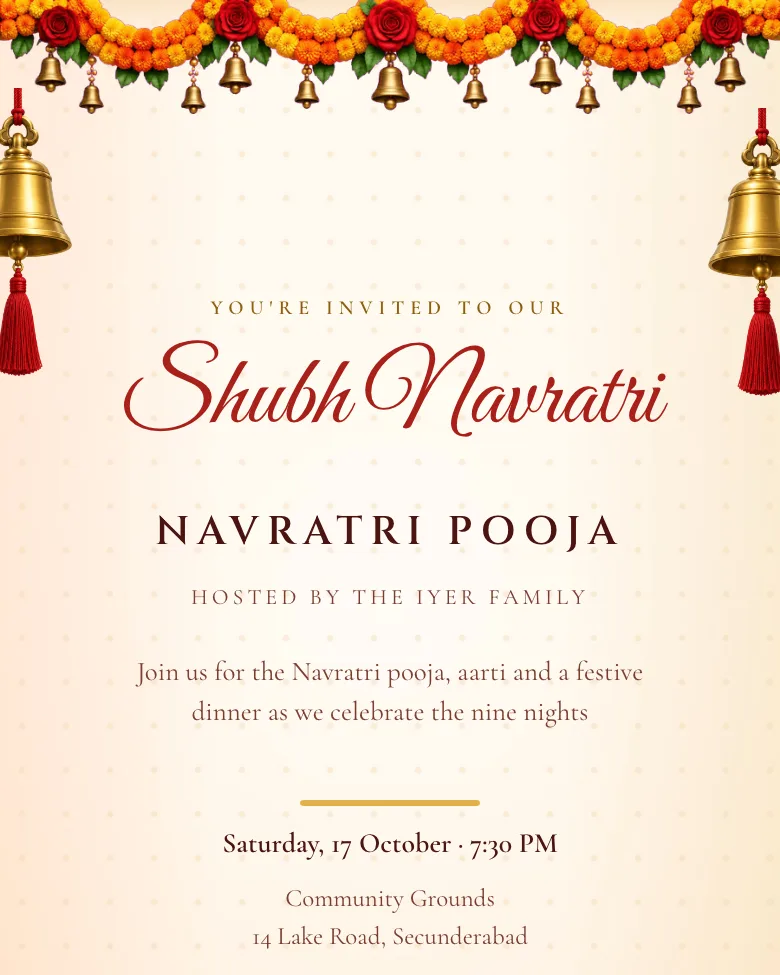 Shubh Navratri invitation design