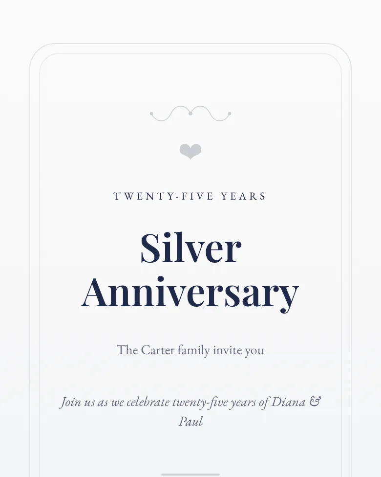 Silver Years invitation design