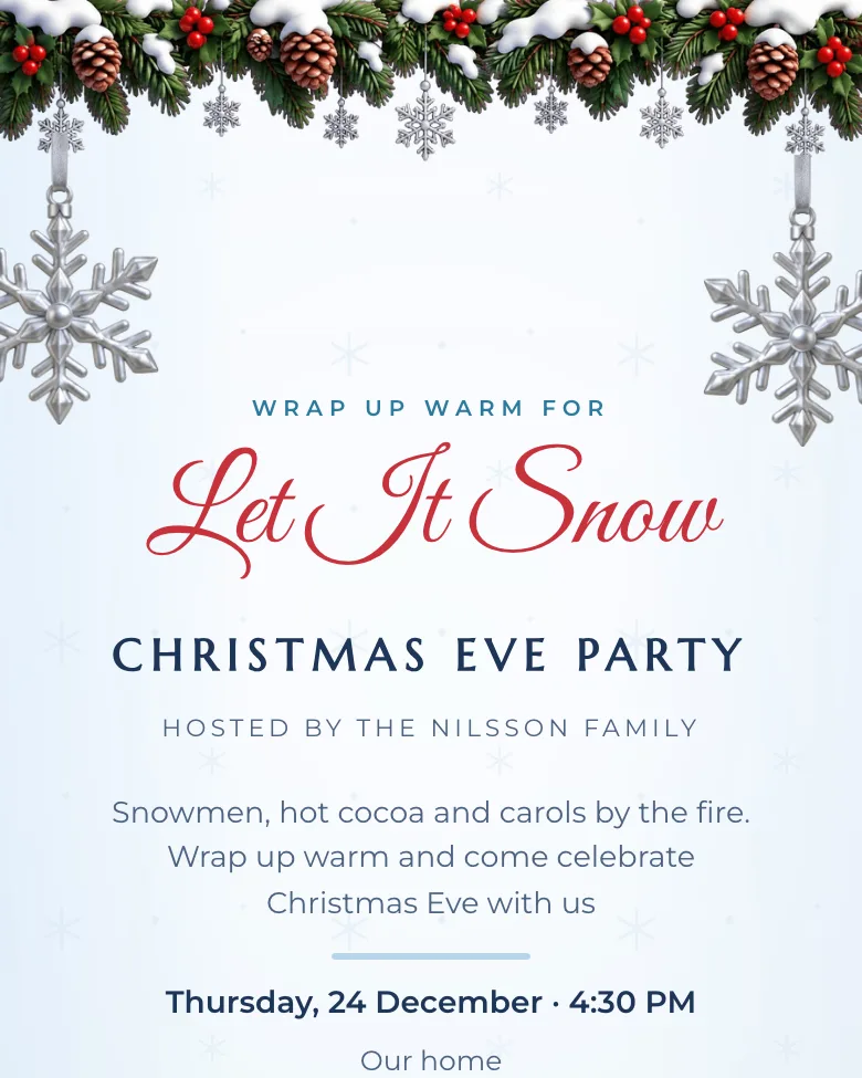Snowy Pines invitation design