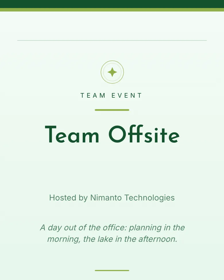 Team Offsite invitation design