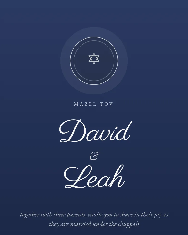 Under the Chuppah invitation design