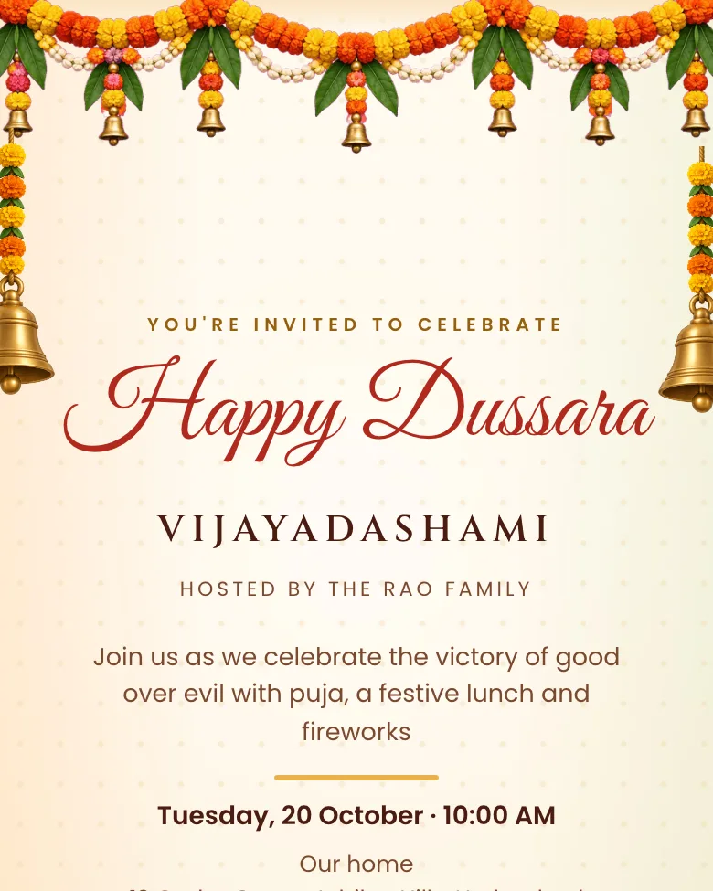 Vijayadashami invitation design