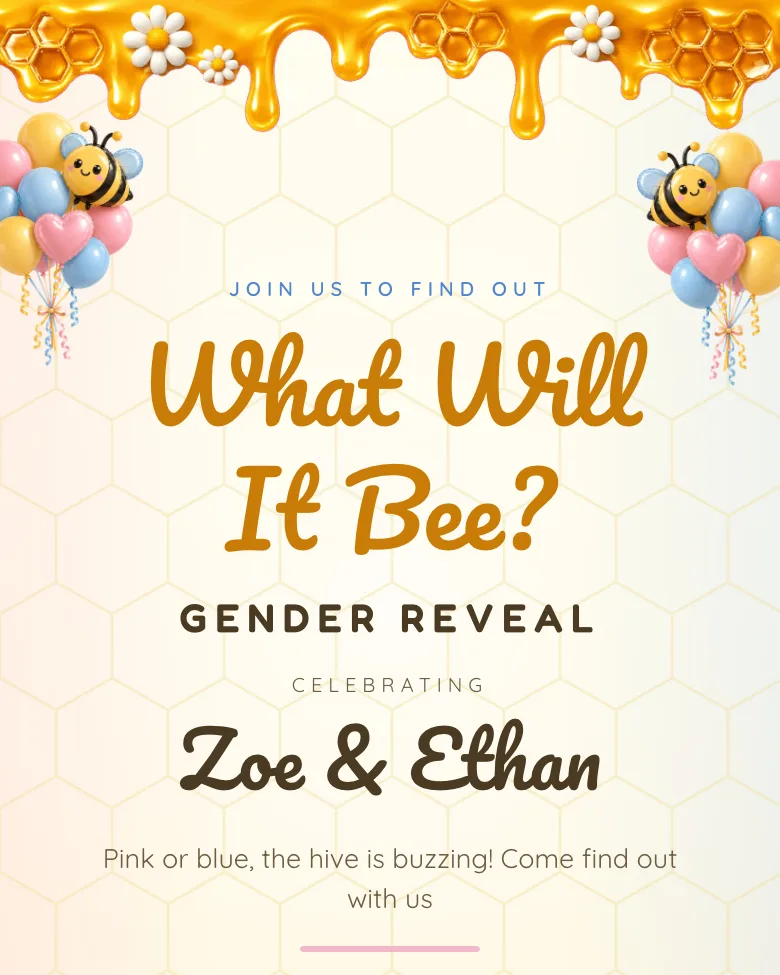 What Will It Bee? invitation design
